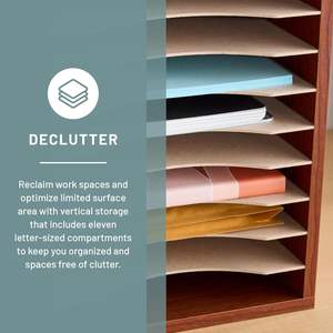 <span class=keywords><strong>Trieur</strong></span> de bureau vertical en bois avec <span class=keywords><strong>tiroir</strong></span> compartiments taille lettre pour bureau à domicile et salle de classe organisateur de <span class=keywords><strong>papier</strong></span> - Product Image 5