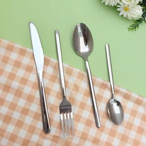 ชุดช้อนส้อมสแตนเลส 4 ชิ้น มีด ส้อม ช้อน สำหรับใช้ในบ้าน โรงแรม ทนทาน สีพื้น - Product Image 1