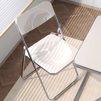 Chaise de salle à manger pliante moderne de haute qualité, design compact rouge, rangement facile pour la maison et l'hôtel
