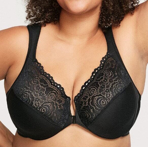 Ladymate ODM/OEM mujer encaje Floral Sexy Underwire cierre frontal sujetadores cobertura completa minimizador sujetadores de talla grande para mujer - Product Image 1