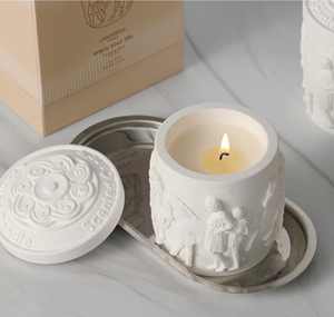 Lilin Aroma Kedelai Mewah Label Pribadi Grosir dalam Wadah Gipsum, Lilin Roman Lilin Lebah, Hadiah untuk Wanita, untuk Dekorasi Rumah, Bar, Diwali - Product Image 6