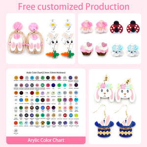 Orecchini Pendenti Personalizzabili a Forma di Animale Pasquale, Taglio Laser, Trendy in Acrilico, Placcati in Titanio, Regalo per Anniversari e Feste - Product Image 6