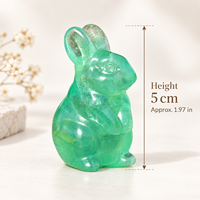 Coniglietto Pasquale in Cristallo Naturale Intagliato a Mano 5cm Statuetta di Coniglio in Pietra Preziosa per Regali e Decorazioni