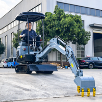 Mini Excavator 1.2 Ton Langsung dari Pabrik, Mesin EPA, Crawler Mini Digger Kubota, Mesin Excavator Kecil dengan Bucket Thumb