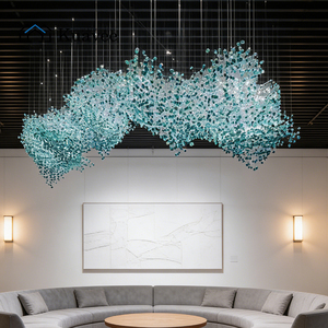 Lampadario Decorativo per Soffitto di Villa e Appartamento KUAVEE, Personalizzabile, Alta Qualità, Grande Lampadario in Cristallo, Lampadario in Vetro Colorato - Product Image 4