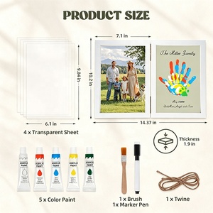 Cadre photo pliable en bois pour empreintes <span class=keywords><strong>de</strong></span> mains, kit <span class=keywords><strong>de</strong></span> peinture DIY, souvenir personnalisé pour empreintes <span class=keywords><strong>de</strong></span> mains <span class=keywords><strong>de</strong></span> <span class=keywords><strong>famille</strong></span>, pour baby shower, souvenir <span class=keywords><strong>de</strong></span> mariage - Product Image 3