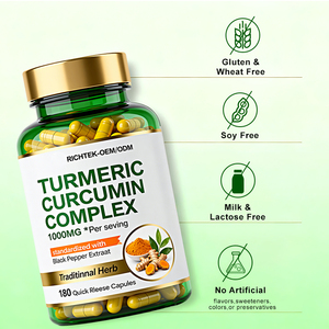 Oem ODM NGHỆ <span class=keywords><strong>CURCUMIN</strong></span> viên nang NGHỆ <span class=keywords><strong>CURCUMIN</strong></span> bổ sung với Hạt tiêu đen để hấp thụ tối đa, hỗ trợ chung thuần chay - Product Image 4