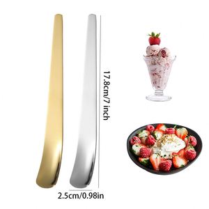 Cuillères à long manche en acier inoxydable pour desserts glacés, yaourts et café - Product Image 2