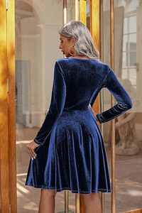<span class=keywords><strong>Vestidos</strong></span> <span class=keywords><strong>de</strong></span> Terciopelo al por Mayor para Mujer, <span class=keywords><strong>Elegantes</strong></span>, Diseño Personalizado, Manga Larga, Espalda Descubierta, Vestido <span class=keywords><strong>de</strong></span> <span class=keywords><strong>Fiesta</strong></span> Formal Corto - Product Image 6