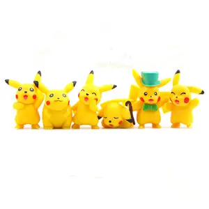 18 adet Mini pokemen Pe kachu hediye seti kek Topper dekorasyon PVC Anime Action Figure oyuncak bebekler