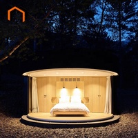 Maison intelligente de luxe moderne, design circulaire préfabriqué en acier, étanche pour l'extérieur, petite maison, construction rapide pour villas