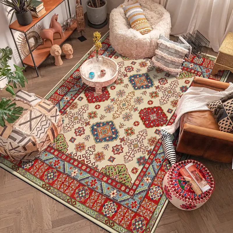 Living Room Silk Carpets Prayer Mat Thick Prayer Mat Luxurious Rugs Bohemian Rugs Washable Area Rugs