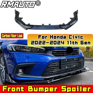 For Honda Civic Car Accessories 3PCS Front Bumper Lip Spoiler Side <b>Splitter</b> Deflector Guards 2022-2024 11th Gen Body Kit Cover - Product Image 3