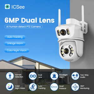 Cámara PTZ Inalámbrica Icsee de 6MP ULTRAHD con Doble Lente y Enlace de Alarma, Visión Nocturna a Color de 360° <span class=keywords><strong>Pan</strong></span>/<span class=keywords><strong>Tilt</strong></span>, Cámara Inteligente Wifi - Product Image 2