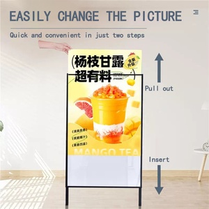 High-light floor-standing A-frame <b>LED</b> lightbox poster display stand shop entrance display stand foldable stand promotional <b>sign</b> - Product Image 4