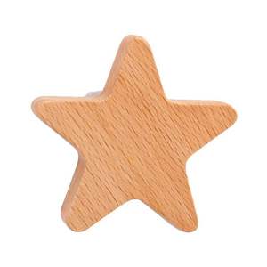 Solid Wood Star Moon Decorative <b>Sticky</b> <b>Hook</b>-Modern Design Easy Installation for Bedroom Cabinet Wardrobe Drawer & Kitchen - Product Image 2