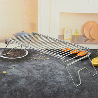Accessoires de barbecue gril de feu de camp pliant Portable en acier inoxydable barbecue support de cuisson grille grille pour pique-niques et Camping