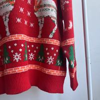 Pull de Noël en tricot de polyester tendance pour femmes 2021, décoré de broderies, vêtements d'hiver décontractés, couleur personnalisée, devant haut