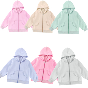 Nuova Collezione Autunnale Abbigliamento Bambina Felpa con Cappuccio Stampata Maglione in Cotone con Zip e Tasche Personalizzato Maniche Lunghe Marca Maxine - Product Image 1