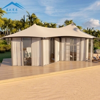 Tente de glamping de luxe en toile PVDF, nouveau design 2025, villas, tente de safari imperméable pour hôtel-resort