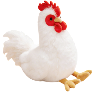 Peluche de Gallina Negra con Puntos Blancos, Pelaje Rizado y Moteado, Cola Larga y Esponjosa, Muñeco de Regalo para Decoración de Fiestas Temáticas de Granja - Product Image 5