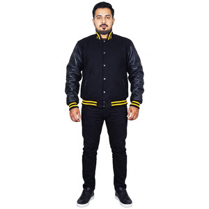 High Quality Custom Logo Embroidery Baseball Letterman Jackets for Men Factory Wholesale OEM Winter Season Button Clothes - Product Image 1