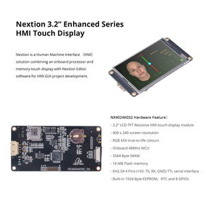NEXTION NX4024K032 จอแสดงผล HMI แบบทั่วไปที่ได้รับการปรับปรุงขนาด 3.2 นิ้ว พร้อม MCU ที่เร็วขึ้น/RTC ในตัว/หน่วยความจำ EEPROM 1K สำหรับข้อมูลผู้ใช้/จอสัมผัส GPIO ดิจิตอล 8 ช่อง L125 - Product Image 1