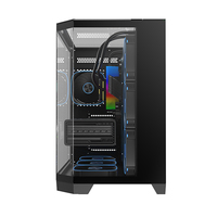 Kustom Logo Tempered Glass Mid Tower ATX PC Casing Desktop CPU kabinet Gaming Casing komputer dengan kipas