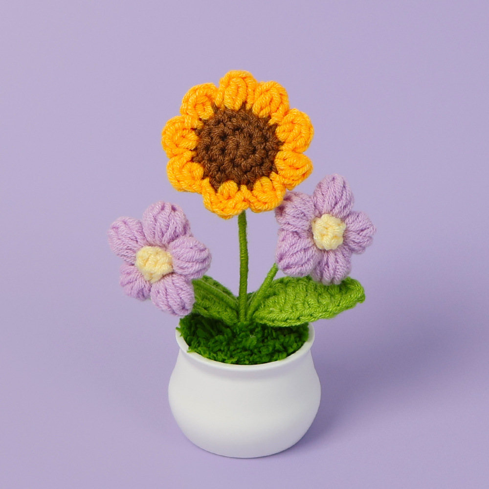 Tournesol + pot bouffant violet