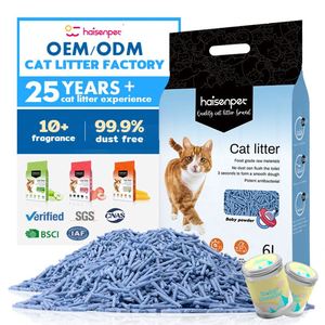 ทรายแมวไฮเซน ผลิตโดย OEM คุณภาพพรีเมียม ทำความสะอาดง่าย กลิ่นนม ขนาด 6 ลิตร 2 มม. รูปทรงเส้น จับตัวเป็นก้อนแข็งแรง ทรายแมวเต้าหู้ - Product Image 1