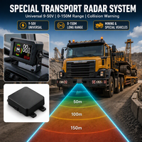 Sistem Peringatan Tabrakan Kelas Industri Radar Gelombang Milimeter 77GHz Universal 360 9-50V untuk Mesin Berat Konstruksi IP68