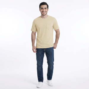เสื้อยืดฮิปฮอปสไตล์โอเวอร์ไซส์สีดำล้วนสำหรับผู้ชาย ดีไซน์พับได้ ขายส่ง เสื้อยืดสตรีทเฮฟวี่เวทแบบฟอก - Product Image 1