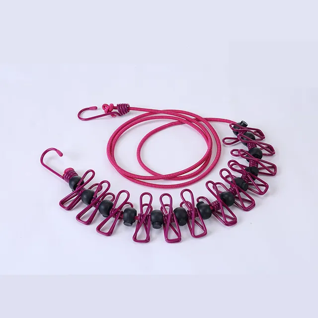 Corde de séchage de vêtements corde de stockage de corde à linge Portable rétractable avec 12 Clips pour ligne de séchage de linge Camping