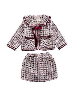 <span class=keywords><strong>2</strong></span> piezas conjunto de ropa de otoño ropa de estilo elegante trajes Children'S TELA ESCOCESA chaquetas faldas cortas para la venta - Product Image 6