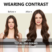 Ekstensi Rambut Clip-in 100% Rambut Vietnam, Rambut Asli Manusia dengan Kutikula Tertata Rapi, Ekstensi Rambut Lurus, Rambut Virgin Remy
