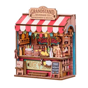 Hamaileon Miniature en <span class=keywords><strong>bois</strong></span> 3D, support magnétique pour réfrigérateur, support de boissons, lumière LED, puzzle rétro DIY, décoration de bureau, cadeau artisanal - Product Image 1