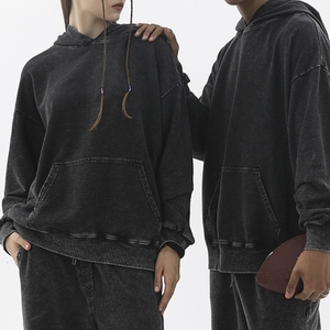 도매 새로운 기술 자른 거미 후드 전체 지퍼 업 남성 후디 산성 세척 후드 매우 빠르게 응답 - Product Image 2