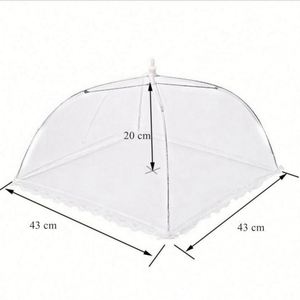 Online Best Selling Eco-Friendly Plastic 43x43cm Folding Insect-proof Square White Food Cover Lightweight 50g Hand Wash Only - Product Image 1