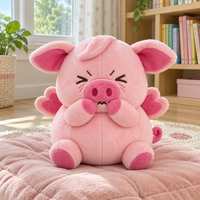Peluche personnalisée cochon rose avec ailes en forme de cœur et queue bouclée pour les promotions de la Saint-Valentin et les collections de cadeaux