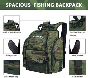 Muestra Gratuita, Bolsa de Pesca de Gran Capacidad Personalizada de Fábrica con Cubierta Protectora para la Lluvia, Mochila para Aparejos de Pesca - Product Image 3