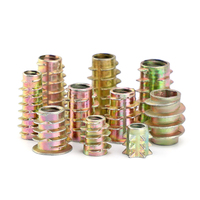 Insert fileté en alliage de zinc et acier au carbone M4 M5 M6 M8, connecteur de meubles, insert en bois pour meubles, écrou en bois, vis en bois