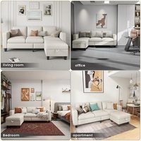 Sofás personalizados para sala de estar, sofá seccional en forma de L, sofá de nube, pequeño, Modular, 3 asientos, ropa de cama cómoda con almacenamiento, sofá de asiento profundo
