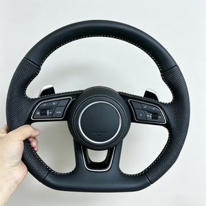Volant sport en cuir style <span class=keywords><strong>RS</strong></span> à <span class=keywords><strong>prix</strong></span> d'usine, Plug & Play pour <span class=keywords><strong>Audi</strong></span> R8 TTRS C6 C7 C8 A3 A4 A6 A8 S4 S5 S7 A5 A7 Q5 - Product Image 1