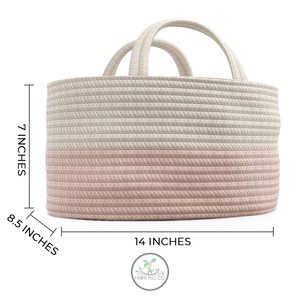 Organizer for <strong>Change</strong> <strong>Table</strong> Portable Carry Tote for Newborn Girl Nursery with Handles Storage <strong>Basket</strong> - Product Image 2