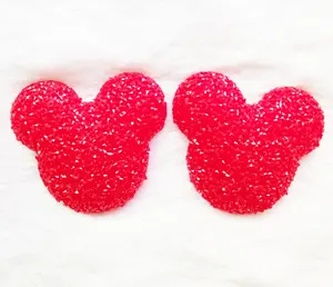 42x38mm red mouse no AB coated resin stone glue on garment and flatback rhinestone glue on hairpin as decoration hot selling