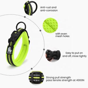 OEM logotipo personalizado duradero reflectante de lujo al por mayor entrenamiento al aire libre perro <span class=keywords><strong>Collar</strong></span> ajustable transpirable ligero Nylon <span class=keywords><strong>Collar</strong></span> para mascotas - Product Image 3