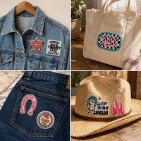 Patchs brodés personnalisés style cowgirl, motif cheval western, thermocollants pour jeans, vestes, cadeaux DIY, prix usine, faible MOQ