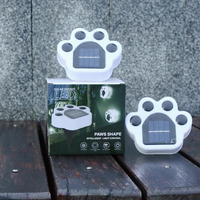 Lampe solaire LED pour jardin avec empreinte de patte, indice de protection IP65, pour chien ou chat, éclairage de pelouse, chemin, patio ou décoration de cour