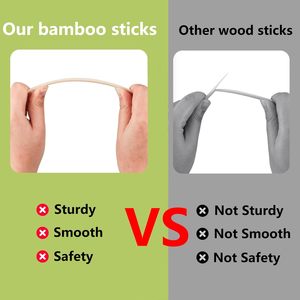 25 Pezzi di Aste in <span class=keywords><strong>Legno</strong></span> - Bastoncini di Bambù Non Finiti - per Artigianato e Fai-da-Te - Product Image 5