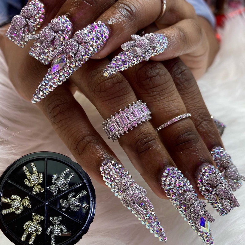 WhaleO Nagel-Charms Set – 2 Schachteln Mit Goldenen, Silbernen & Weißen Steinchen | Für Nail Art, DIY & Deko